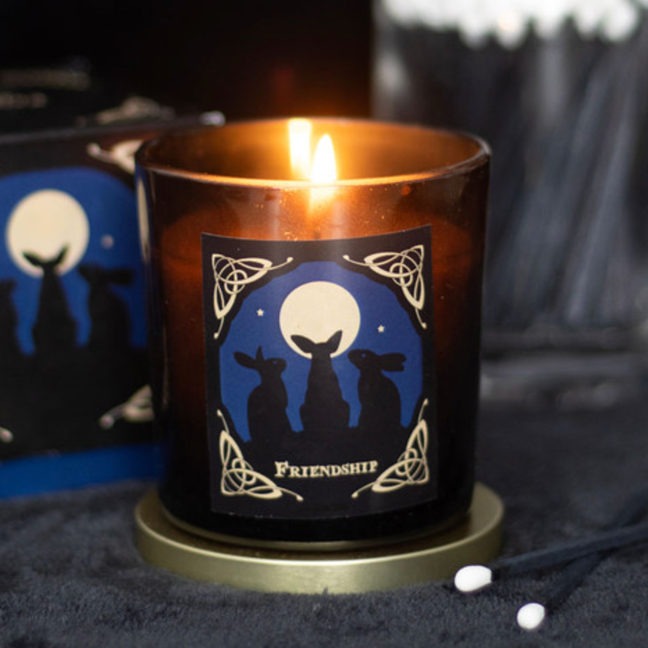 Moon Gazing Hares Friendship Candle By Lisa Parker