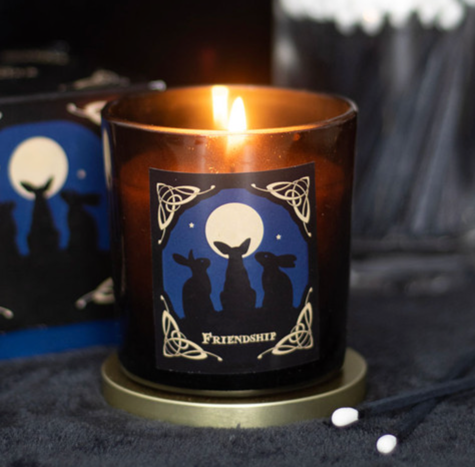 Moon Gazing Hares Friendship Candle By Lisa Parker