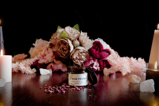 Rose Petals in Glass Jar